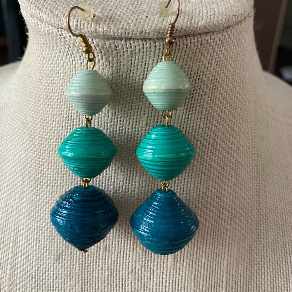 Noonday collection paper trio earrings turquoise